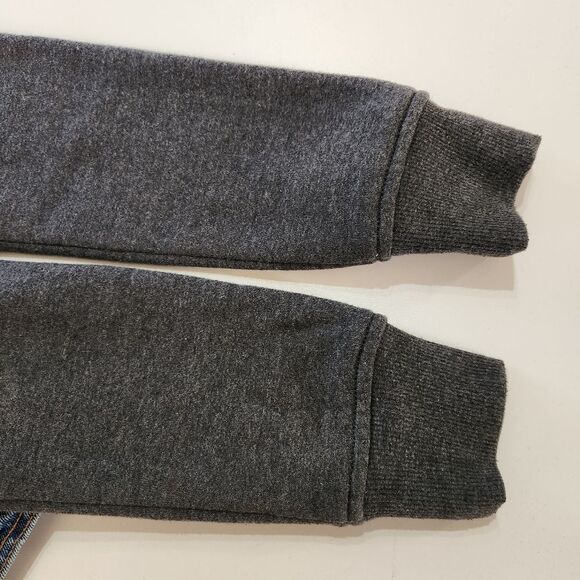 Aeropostale Fleece Hooded Jean Jacket Women's XS Denim Blue/Gray Button Front - Picture 8 of 12